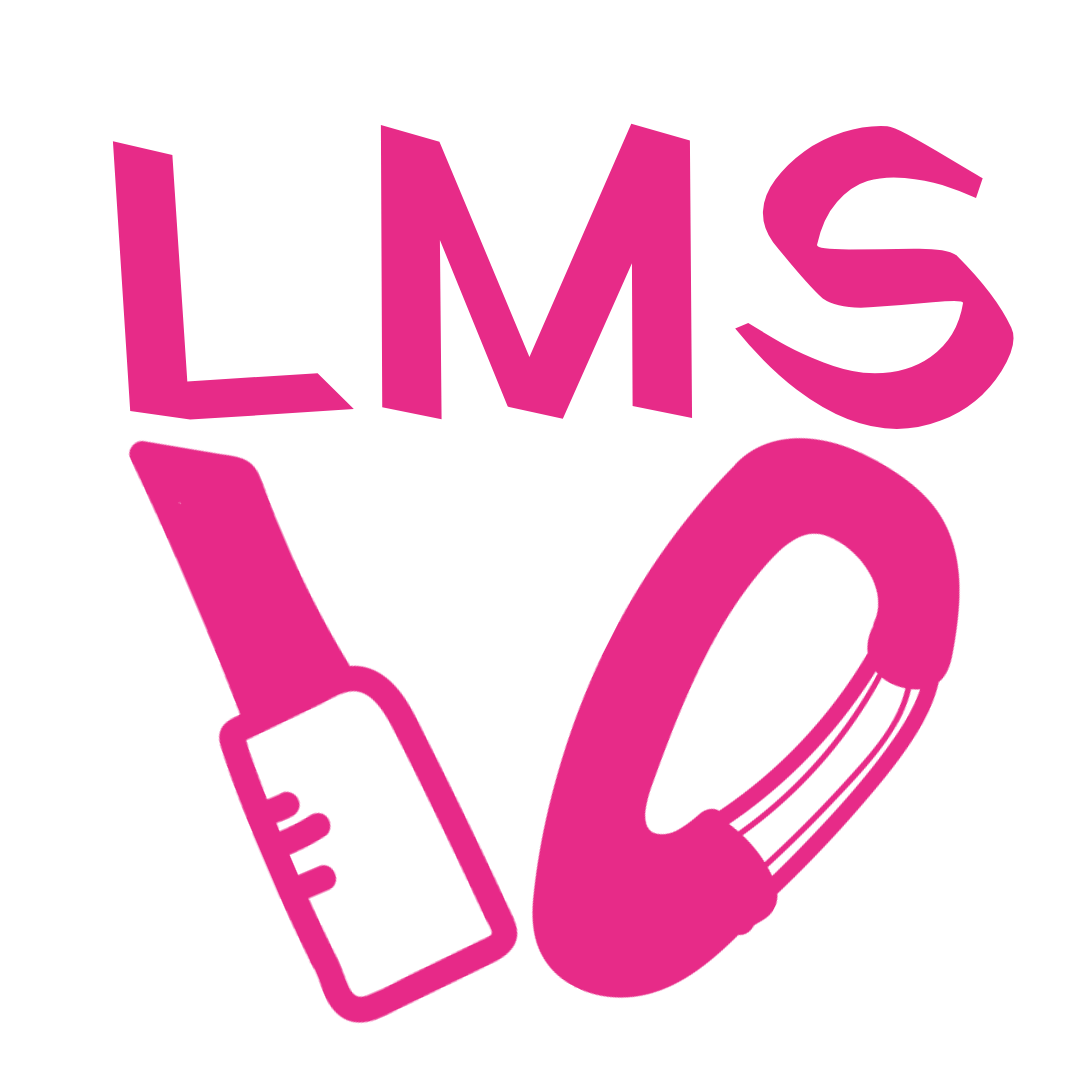 Bild på Lesbisk makt stockholms logga, LMS med stora bokstäver och en karbinhake och läppstift under.